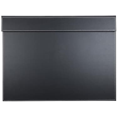 KINGFOM UltraSmooth PU Leather Desk Pad Mat Office Desk Drawing Writing Board A3 A4 File Paper Clip Table Protector Mat on Top Large 24x18 Black