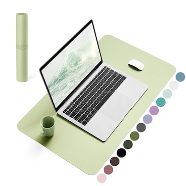 YSAGi NonSlip Leather Desk Pad Waterproof Laptop Computer Desk Keyboard Mat Table Protector Blotter Mat Large Mouse Pad for OfficeWorkHomeDecorMatcha Green 236 x 137