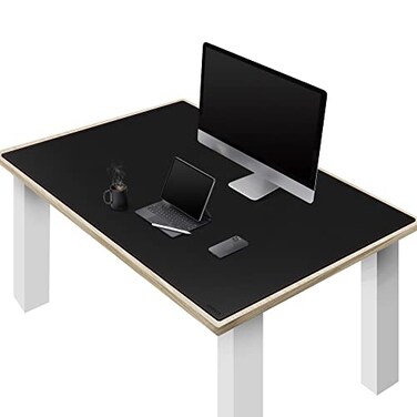 ZORESYN PU Leather Desk pad Black5512 x 3150 Large Desk mat with Suede Base Waterproof Gaming Mouse pad Table Mat Desktop Writing Pad for Home