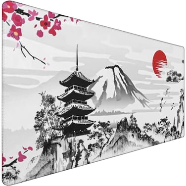 Akduss Japanese Landscape Large Mouse Pad Large Extended Mouse Pad for Home Office Gaming Work 315x157inch Big Computer Mousepad Waterproof NonSlip Rubber Mice Pads Stitched Edges