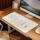 Ohocut Checkered Desk Mat 315 x 157 Large Cute Beige Sand Aesthetic Retro Accessories PU Leather Computer Laptop Desk Mat Mouse Keyboard Pad Desk Writing Makeup Mat for VanityWorkHome Decor