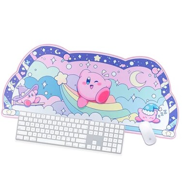 BelugaDesign Dreamy Bubble Desk Mat Large Pastel Rainbow Anime Star Blue Pink Purple Mousepad Cute Kawaii Gaming PC Laptop Mat Candy Wizard Ball Keyboard Protector Office Home Decor Blotter