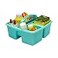 Storex 3Compartment Small Caddy Multipurpose Classroom Organizer with Handle Aquamarine 6Pack 00952A06C