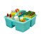 Storex 3Compartment Small Caddy Multipurpose Classroom Organizer with Handle Aquamarine 6Pack 00952A06C