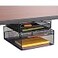Safco 3244BL Onyx Mesh Deluxe Under Desk Hanging File Paper Organizer Black Steel Construction 2 Compartments Tabletop or Desktop Perfect for Home Office Classrooms Black