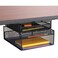 Safco 3244BL Onyx Mesh Deluxe Under Desk Hanging File Paper Organizer Black Steel Construction 2 Compartments Tabletop or Desktop Perfect for Home Office Classrooms Black