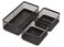 1InTheOffice Desk Baskets and Organizers Tray Black Mesh Tray Black Wire Mesh 3Compartment Stackable