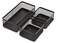 1InTheOffice Desk Baskets and Organizers Tray Black Mesh Tray Black Wire Mesh 3Compartment Stackable