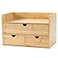 Wisuce Bamboo Desk Drawer Organizer Desktop Organizer with Drawers Tabletop Storage Organization Box for Office Home Toiletries Supplies Vanity No Assembly Required1 with shelf3 Drawers