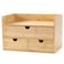 Wisuce Bamboo Desk Drawer Organizer Desktop Organizer with Drawers Tabletop Storage Organization Box for Office Home Toiletries Supplies Vanity No Assembly Required1 with shelf3 Drawers