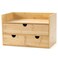 Wisuce Bamboo Desk Drawer Organizer Desktop Organizer with Drawers Tabletop Storage Organization Box for Office Home Toiletries Supplies Vanity No Assembly Required1 with shelf3 Drawers