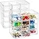 YOUEON 2 Pack Mini Desk Organizer with 12 Removable Drawers Clear Plastic Desktop Drawer Organizer Desk Craft Storage Box for DIY Crafts Art Supply Office Cosmetic Jewelry