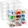 YOUEON 2 Pack Mini Desk Organizer with 12 Removable Drawers Clear Plastic Desktop Drawer Organizer Desk Craft Storage Box for DIY Crafts Art Supply Office Cosmetic Jewelry