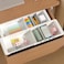 YOOUSOO Expandable Drawer Organizer 2 PCS Adjustable Drawer Organizer Trays Drawer Dividers Organizers and Storage For Office Supplies Pens MakeupUtensils Tools Flatware and Junks White