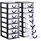 Thyle 2 Pcs Plastic Drawers Organizer Mini Organizer Stackable Plastic Clear Drawer Storage Box Containers Storage Units for Desktop Classroom Craft 67 x 49 x 134 inchesBlack