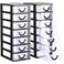 Thyle 2 Pcs Plastic Drawers Organizer Mini Organizer Stackable Plastic Clear Drawer Storage Box Containers Storage Units for Desktop Classroom Craft 67 x 49 x 134 inchesBlack