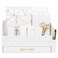 WISUCART Bamboo Desk Organizer Mail Holder Countertop Wood Desk Drawer Tabletop Storage Box Pen Holder Letter Sorter Makeup Organizer for School Home Office Supplies with Pen Holder White
