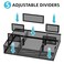 Marbrasse 2 Pack Desk Drawer Organizer Mesh Drawer Organizer Tray with 8 Adjustable Compartments Desk Organizers and Accessories 5 Dividers Drawer for Office Supplies Makeup Vanity Black