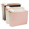 Y YOMA 6 Pack Rose Gold Hanging File Folders with Pocket Letter Size Decorative File Folder Cute Pretty Hanging Folder for Office Home School with 15Cut Adjustable Tabs Inner Storage Pockets