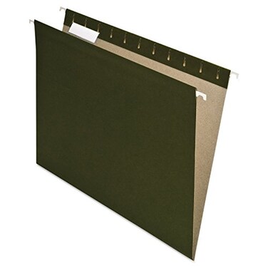 Pendaflex Earthwise by Pendaflex 100 Recycled Hanging Folders Letter Size 15 Cut Standard Green 25 per Box 74517