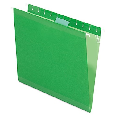 Pendaflex Reinforced Hanging File Folders Letter Size Bright Green 15 Cut 25BX 4152 15 BGR