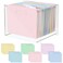 Dispowreath 24 Hanging File Folder with Acrylic Organizer for Lettera4 Size Desktop Clear File Storage Box with Handles for Home Work Office UseMacaroonClassic