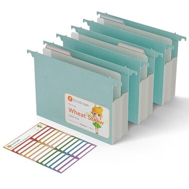 EcoStash Extra Capacity Hanging File Folders 315 Reinforced Wheat Straw Expanding Hanging Folder Letter Size Heavy Duty for Filing Cabinets File Organizer for Office HomeSky Blue3 Packs