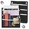 Henoyso 2 Pcs Magnetic Locker Organizer File Holder 4 Compartments Magnetic Paper Holder 3 Tier Storage Letter File Pocket for Documents Mails Fridge Whiteboard Office Black