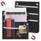 Henoyso 2 Pcs Magnetic Locker Organizer File Holder 4 Compartments Magnetic Paper Holder 3 Tier Storage Letter File Pocket for Documents Mails Fridge Whiteboard Office Black