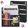 Henoyso 2 Pcs Magnetic Locker Organizer File Holder 4 Compartments Magnetic Paper Holder 3 Tier Storage Letter File Pocket for Documents Mails Fridge Whiteboard Office Black