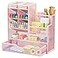 Marbrasse Mesh Desk Organizer with Drawer MultiFunctional Pencil Organizer 12 Compartments Pink Modern Minimalist