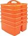 Teacher Created Resources Orange Portable Plastic Storage Caddy 6Pack for Classrooms Kids Room and Office Organization 3 Compartment
