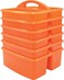 Teacher Created Resources Orange Portable Plastic Storage Caddy 6Pack for Classrooms Kids Room and Office Organization 3 Compartment