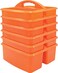 Teacher Created Resources Orange Portable Plastic Storage Caddy 6Pack for Classrooms Kids Room and Office Organization 3 Compartment