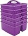 Teacher Created Resources Purple Portable Plastic Storage Caddy 6Pack for Classrooms Kids Room and Office Organization 3 Compartment