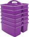 Teacher Created Resources Purple Portable Plastic Storage Caddy 6Pack for Classrooms Kids Room and Office Organization 3 Compartment