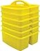 Teacher Created Resources Yellow Portable Plastic Storage Caddy 6Pack for Classrooms Kids Room and Office Organization 3 Compartment