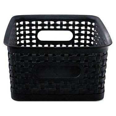 Advantus 40326 Weave Bins 9 78 x 7 38 x 4 Plastic Black 3 Bins