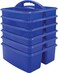Teacher Created Resources Blue Portable Plastic Storage Caddy 6Pack for Classrooms Kids Room and Office Organization 3 Compartment