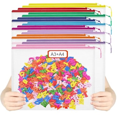 YOPCDJ 20PCS Mesh Zipper Pouch BagsFile BagsToy Storage BagsClear Organizer BagsSuitable for Board GameHomeSchooland Office Organization10A310A4