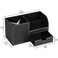 KINGFOM Desk Organizer Office Supplies Caddy Pu Leather Multifunction Storage Box PenPencilCell phone Business Name Cards Remote Control Holder with Small Drawer Black
