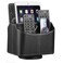 YAPISHI Leather Remote Control Holder 360 Degree Spinning Desk TV Remote CaddyBoxBedside Table Organizer for Controller Media Mail Calculator Mobile Phone and Pen Storage