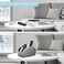 Fintie Remote Control Holder 5 Compartments Vegan Leather TV Remoter Caddy Desktop Organizer Makeup Brush Holder Storage Fits TV Remotes Media Controllers Office SuppliesSilver Gray