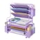 Simple Trending 7 Tier Desk File Organizer Letter Tray Paper Organizer with Pen Holder and Metal Hanging Basket Purple