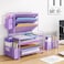Simple Trending 7 Tier Desk File Organizer Letter Tray Paper Organizer with Pen Holder and Metal Hanging Basket Purple