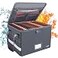 ENGPOW File Box with Lock Fireproof Document Box with Zipper Lid Collapsible File Organizer Storage Filing Cabinet with Handle Portable Home Office Safe for Hanging LetterLegal Folders Grey