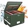 ENGPOW File Box with Lock Fireproof Document Box with Zipper Lid Collapsible File Storage Organizer Filing Cabinet with Handle Portable Home Office Safe for Hanging LetterLegal Folders Green