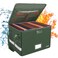 ENGPOW File Box with Lock Fireproof Document Box with Zipper Lid Collapsible File Storage Organizer Filing Cabinet with Handle Portable Home Office Safe for Hanging LetterLegal Folders Green