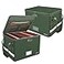 ENGPOW File Box with Lock Fireproof Document Box with Pockets Collapsible File Organizer Filing Storage Cabinet with Handle Portable Home Office Safe for Hanging LetterLegal FoldersGreen2 Pack