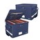 ENGPOW File Box with Lock Fireproof Document Box with Pockets Collapsible File Organizer Filing Storage Cabinet with Handle Portable Home Office Safe for Hanging LetterLegal Folders Blue 2 Pack